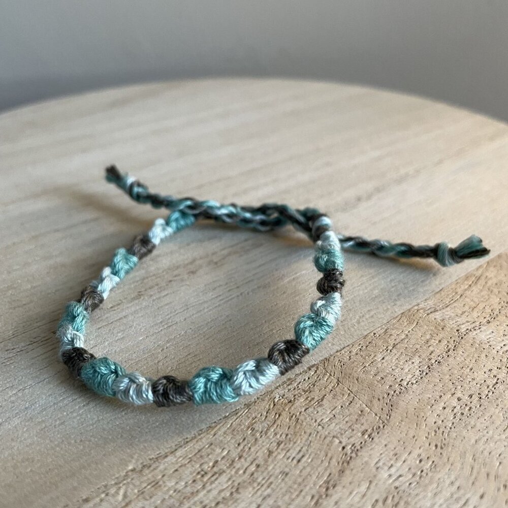 Lynn Bracelet, anklet, trendy, comfortable, tie, embroidery thread, woven, gift,